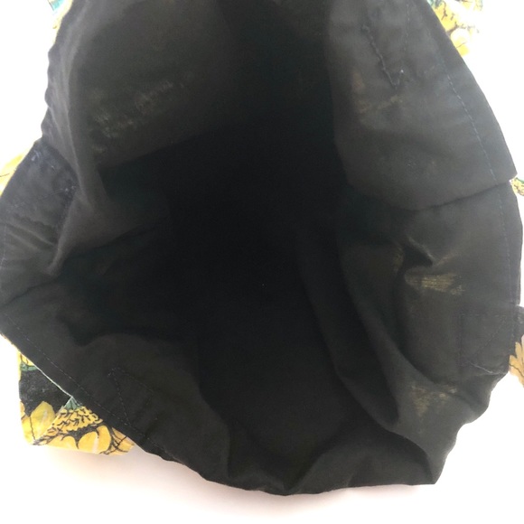 Sunflower Print Black Tote Shoulder Shopper Bag - Picture 3 of 3